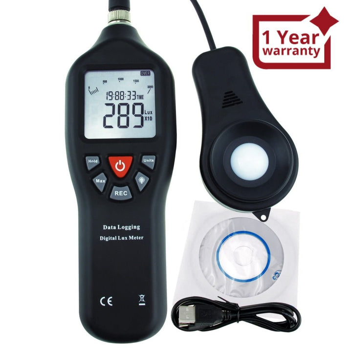 ILLX-29 Digital Light Lux Meter with Data Logging Measurement Range 0 to 200,000 Lux Auto Ranging Instrument - Instrulife