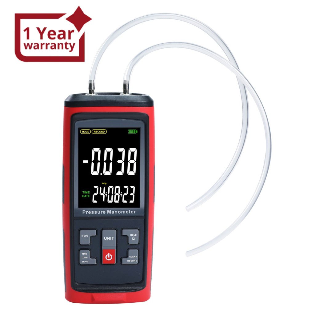 ILMA-420 Differential Pressure Manometer with ±50 kPa Kilopascal Measuring Range for Pneumatic, Compressor, Valves, Tanks, Pump Installations, HVAC Heating Ventilation and Air Conditioning Systems - Instrulife