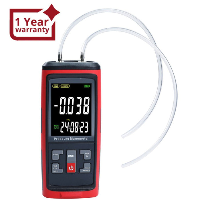 ILMA-420 Differential Pressure Manometer with ±50 kPa Kilopascal Measuring Range for Pneumatic, Compressor, Valves, Tanks, Pump Installations, HVAC Heating Ventilation and Air Conditioning Systems - Instrulife