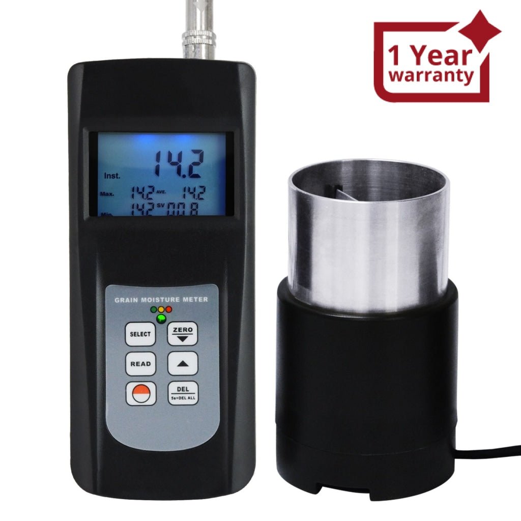 ILMM-868GG Digital 0~50% Grain Moisture Meter Tester Handheld with Case LED Indicator Checker Cup Sensor for 36 Species Seed Rice Coffee Soya Bean Wheat Corn Hygrometer Humidity - Instrulife