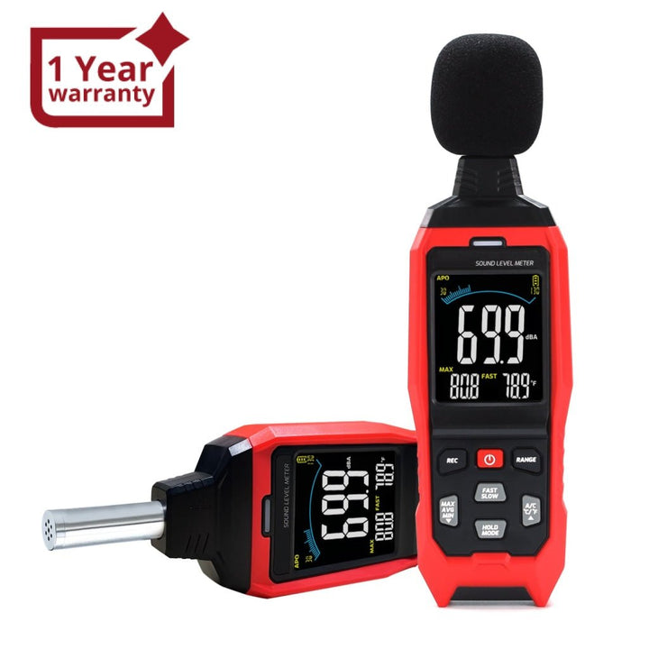 ILSM-390 Decibel Meter with Data Logging function and A / C / Z Weighted Sound Meter Portable SPL Meter MAX/MIN/AVG, Data Hold Use for Home, Factory, Noisy Neighbor - Instrulife
