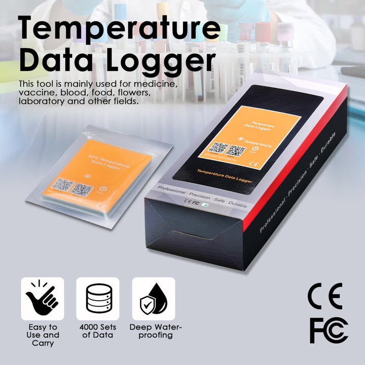ILDA-477 CE Approved IP67 Waterproof 4000 Sets Data NFC Temperature Datalogger Wireless Data Logger Temperature Recorder for Cold Chain - Instrulife