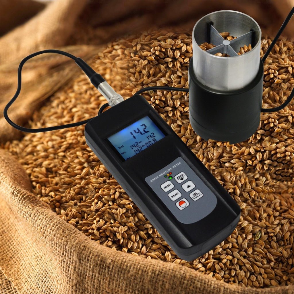 ILMM-868GG Digital 0~50% Grain Moisture Meter Tester Handheld with Case LED Indicator Checker Cup Sensor for 36 Species Seed Rice Coffee Soya Bean Wheat Corn Hygrometer Humidity - Instrulife