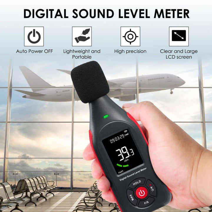 ILSM-442 Sound Level Meter Datalogger Decibel Noise Tester SPL Monitor with 31,000 Data Record Function, Visual Hi | Low Alarm A | C Weighted Colored Screen Display for Home, Classroom, Traffic Noise Monitoring etc. - Instrulife
