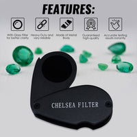 ILGE-7301 Chelsea Filter Mini Gemstone Tool 21mm Lens Diameter with Glass Filter Foldable Design Heavy Duty - Instrulife
