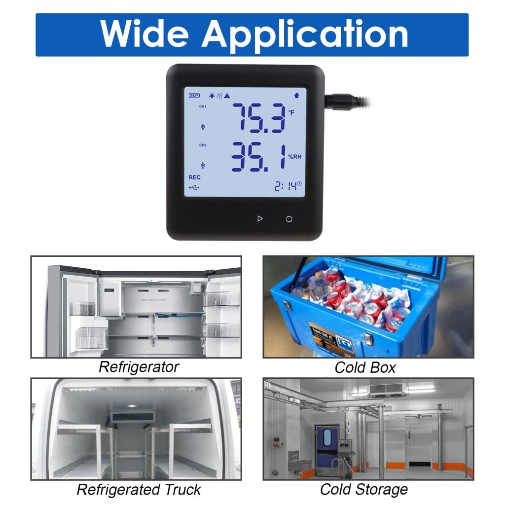 ILTH-352 Data Logger Thermo-hygrometer Thermometer Temperature and Humidity Datalogging Measurement 25,920 Groups of Reading High Low Alarm with PC Software and Calendar Display - Instrulife