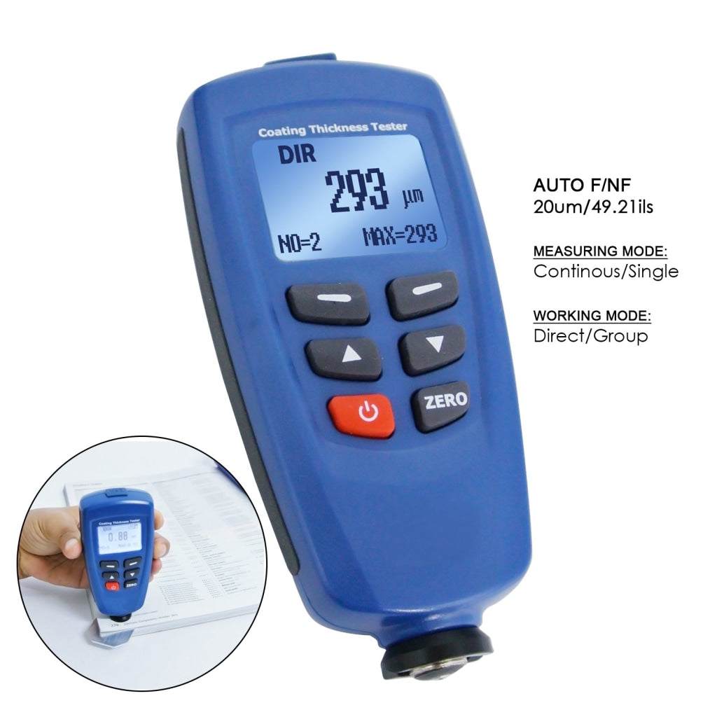ILTM-746 Digital CEM Paint Coating Thickness Meter Gauge 1250um (49.2mils) with USB & CD Software, F/ NF Probe Sensor, 400 Memory - Instrulife