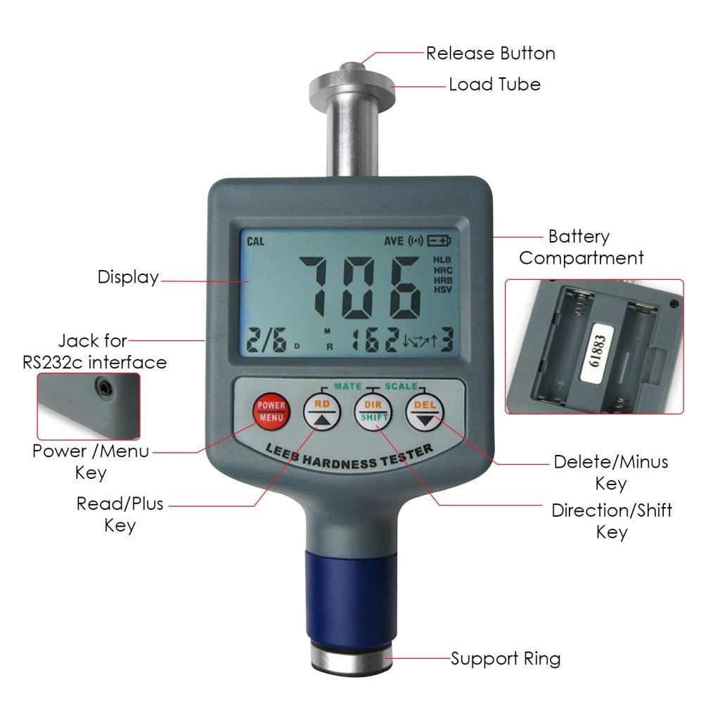 ILHT-790 Portable Digital Rebound Leeb Hardness Tester Gauge Meter - Instrulife
