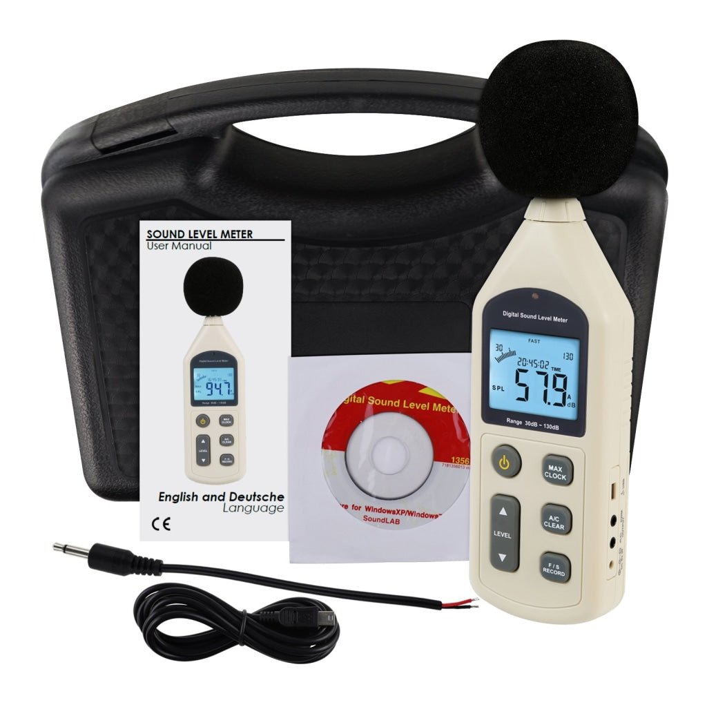 ILSM-270 Digital Audio Decibel Meter Sound Level Tester Noise Level Volume Measuring Instrument 30~130dBA Monitor 4700 Data Storage Self-Calibrated A / C Frequency Weighting Tool - Instrulife