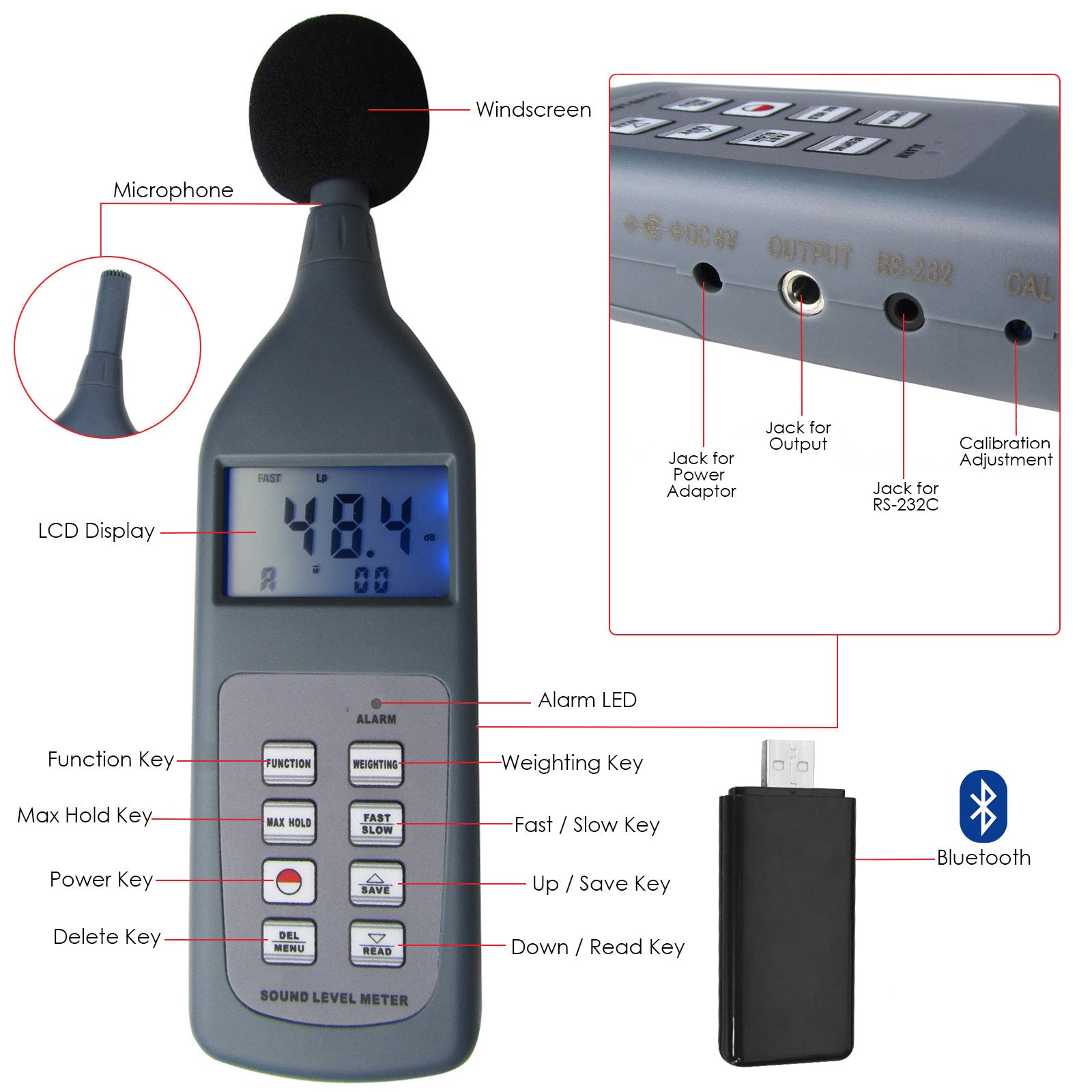 ILSM-887_BT Professional Sound Level Meter 30~130dB USB Drive Software & Bluetooth - Instrulife