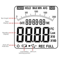 ILLX-29 Digital Light Lux Meter with Data Logging Measurement Range 0 to 200,000 Lux Auto Ranging Instrument - Instrulife