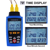 ILTH-747 Digital 4-Channel K /J/ T / E/ R / S/ N Type Thermocouple Thermometer Datalogger 16,800 Data Logging T1/T2, T3/T4 Input Terminal Data Logger - Instrulife