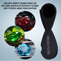ILGE-7301 Chelsea Filter Mini Gemstone Tool 21mm Lens Diameter with Glass Filter Foldable Design Heavy Duty - Instrulife