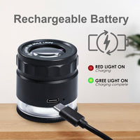 ILJL-446 Rechargeable 10x Magnification Scale Loupe, K9 Optical Glass with LED / UV Lighting and Adjustable Focal Length for Jewelry, Coins, Stamps, and Small Objects - Instrulife