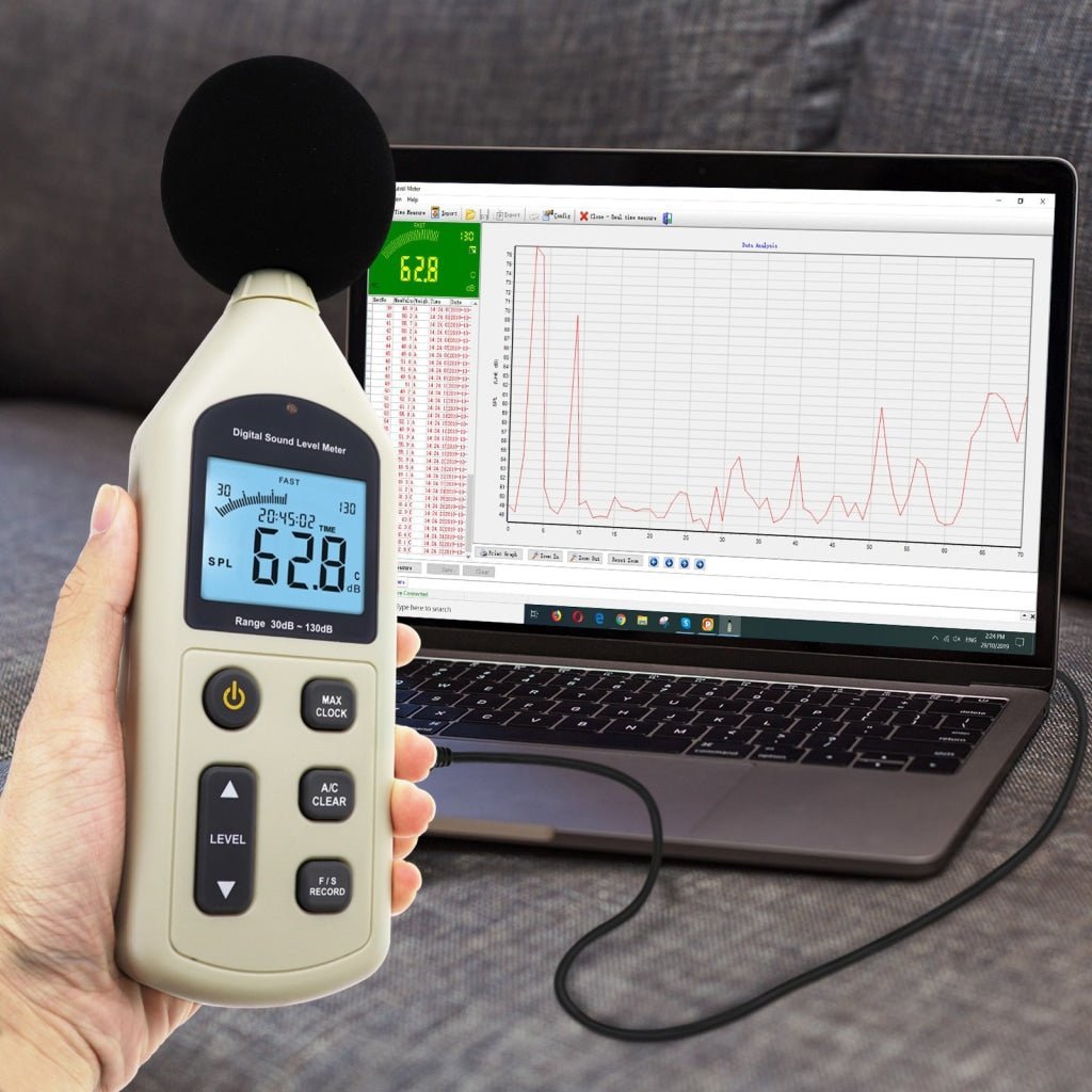 ILSM-270 Digital Audio Decibel Meter Sound Level Tester Noise Level Volume Measuring Instrument 30~130dBA Monitor 4700 Data Storage Self-Calibrated A / C Frequency Weighting Tool - Instrulife
