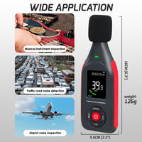 ILSM-442 Sound Level Meter Datalogger Decibel Noise Tester SPL Monitor with 31,000 Data Record Function, Visual Hi | Low Alarm A | C Weighted Colored Screen Display for Home, Classroom, Traffic Noise Monitoring etc. - Instrulife