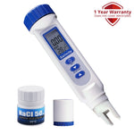 ILWQ-49_SOL Pen Type Salinity & Temperature Meter ATC NaCl w/ Calibration Solution Set, Salt Water Quality Tester 70.0ppt for Saltwater Aquarium Hydroponics Food Pond Digital Measurement Tool - Instrulife
