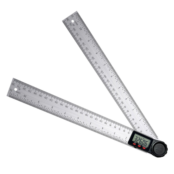 ILAF-323 Digital Angle Finder Ruler Zeroing and Locking Function Precision Tool 11-Inch / 300mm Stainless Steel 2-in-1 Angle Measuring Protractor - Instrulife