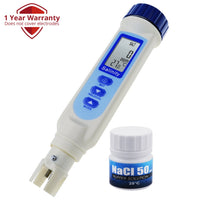 ILWQ-50_SOL Pen Type Salinity & Temperature Meter ATC w/ Calibration Solution Set ppm / ppt / % / S.G. 4 Units, Salt NaCl Water Quality Tester for Saltwater Aquarium Pond Hydroponics Food Test - Instrulife
