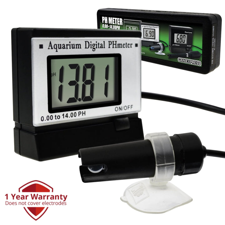 ILWQ-153WO Digital pH Monitor Meter ATC 0.00~14.00pH w/ 1.5M Long Cable Electrode Probe, Water Quality Monitoring Tester Kit Aquarium Hydroponics Spa Tank Pool Laboratories Mini Portable - Instrulife