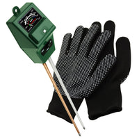 ILSO-256_glove Soil pH, Moisture & Light Meter 3 Way Tester Kit (Silver or Green with FREE Gloves), Gardening Acidity Probe Test Tool Plants Watering Quality Monitoring Checker for Garden Farm Lawn Household Indoor Outdoor - Instrulife