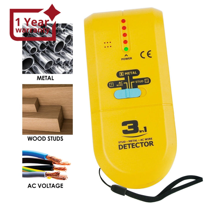 ILSM-13 3 in 1 Stud / Metal / AC Wire Detector, Handheld Wall Wood Metallic Pipe Voltage Live Scanner Finder Tracker w/ Spotlight & Groove Buzzer, for Hole Drilling Nailing Nail Construction Installation - Instrulife