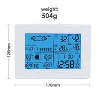ILWS-107_2S Weather Station with 2 Wireless Sensors, with Time, Barometer Weather Forecast, Temperature, Humidity, Sunrise/ Sunset/ Moonrise/ Moonset, Date, Alarm & Snooze, Radio Controlled Clock RCC DST, 12/ 24-hour format, Indoor & Outdoor - Instrulife