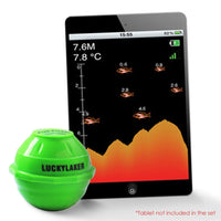 ILFF-10_EXT LUCKY Portable Wireless WIFI Fish Finder For Android & iOS 45M Depth & 70M WIFI Range, With 50M WIFI Extender, Rechargeable Battery, Smart Fish Detector with Free Neoprene Bag, for Boats, Rig, Ocean, River, Kayak for Fresh and Salt Water - Instrulife