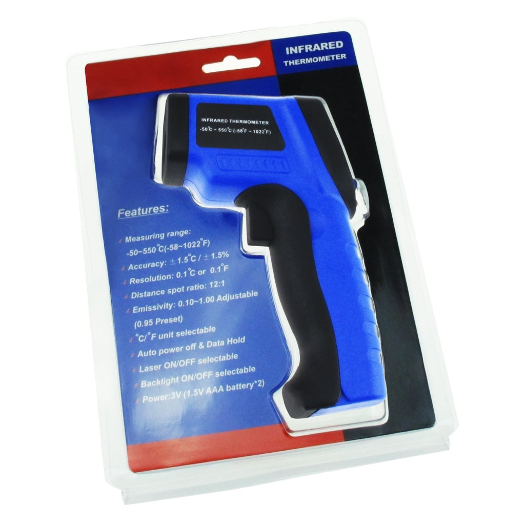 ILTH-174 Non- Contact Infrared (IR) Laser Thermometer Temperature Range -50~550°C (-58~1022°F) , Industrial Cooking Gun Type Tester - Instrulife