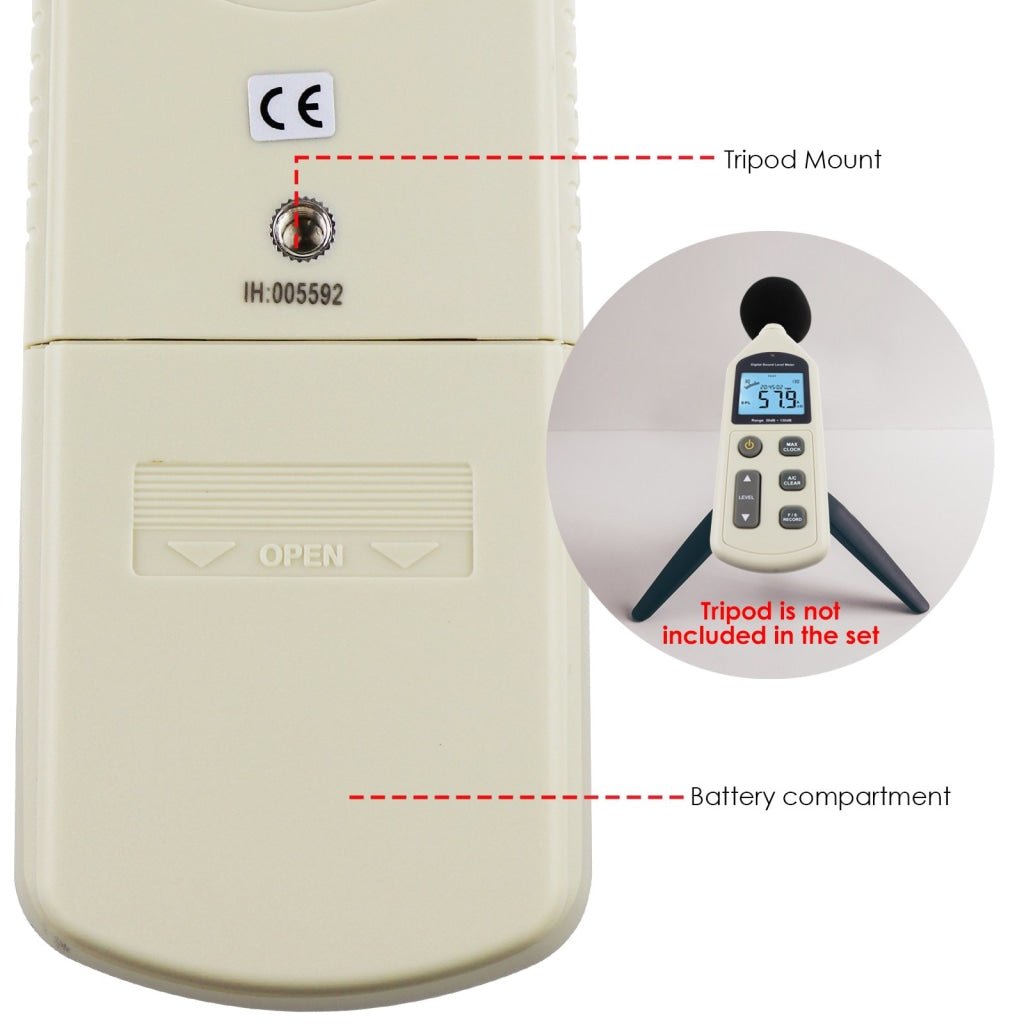ILSM-270 Digital Audio Decibel Meter Sound Level Tester Noise Level Volume Measuring Instrument 30~130dBA Monitor 4700 Data Storage Self-Calibrated A / C Frequency Weighting Tool - Instrulife