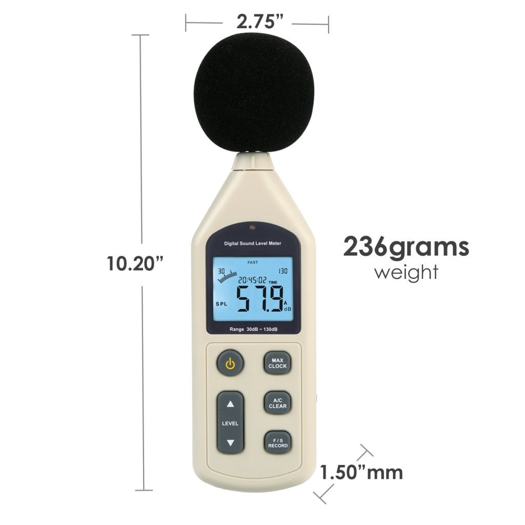 ILSM-270 Digital Audio Decibel Meter Sound Level Tester Noise Level Volume Measuring Instrument 30~130dBA Monitor 4700 Data Storage Self-Calibrated A / C Frequency Weighting Tool - Instrulife