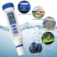 ILWQ-49_SOL Pen Type Salinity & Temperature Meter ATC NaCl w/ Calibration Solution Set, Salt Water Quality Tester 70.0ppt for Saltwater Aquarium Hydroponics Food Pond Digital Measurement Tool - Instrulife