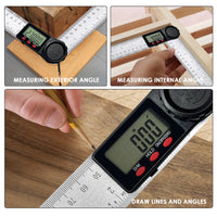 ILAF-323 Digital Angle Finder Ruler Zeroing and Locking Function Precision Tool 11-Inch / 300mm Stainless Steel 2-in-1 Angle Measuring Protractor - Instrulife