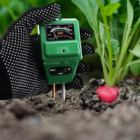 ILSO-256_glove Soil pH, Moisture & Light Meter 3 Way Tester Kit (Silver or Green with FREE Gloves), Gardening Acidity Probe Test Tool Plants Watering Quality Monitoring Checker for Garden Farm Lawn Household Indoor Outdoor - Instrulife