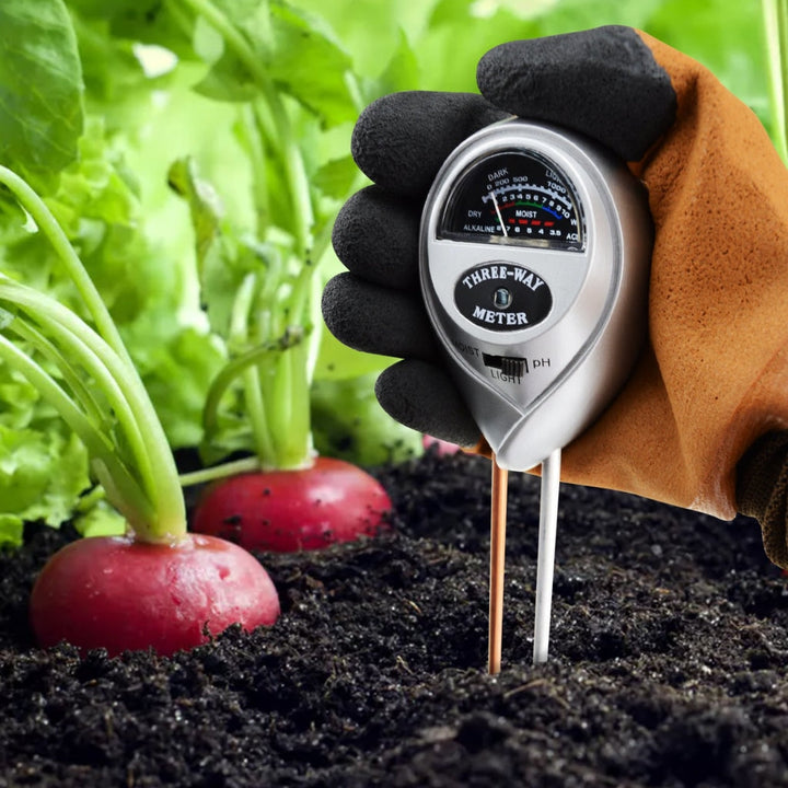 ILSO-257s_gloves 3-in-1 Soil pH Moisture Light Meter Tester Probe Sensor, Gardening Plants Growth Watering Quality Monitoring Acidity Test Tool Kits for Garden Farm Lawn Household Indoor Outdoor - Instrulife