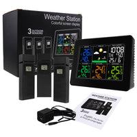 ILWS-289 Digital Wireless Weather Station Indoor Outdoor Thermometer Hygrometer with Alarm Clock, Color Large Display Temperature Monitor with Calendar and Backlight - Instrulife