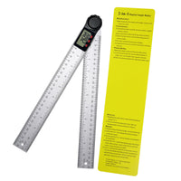 ILAF-323 Digital Angle Finder Ruler Zeroing and Locking Function Precision Tool 11-Inch / 300mm Stainless Steel 2-in-1 Angle Measuring Protractor - Instrulife
