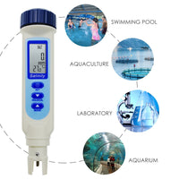 ILWQ-50_SOL Pen Type Salinity & Temperature Meter ATC w/ Calibration Solution Set ppm / ppt / % / S.G. 4 Units, Salt NaCl Water Quality Tester for Saltwater Aquarium Pond Hydroponics Food Test - Instrulife