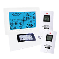 ILWS-107_2S Weather Station with 2 Wireless Sensors, with Time, Barometer Weather Forecast, Temperature, Humidity, Sunrise/ Sunset/ Moonrise/ Moonset, Date, Alarm & Snooze, Radio Controlled Clock RCC DST, 12/ 24-hour format, Indoor & Outdoor - Instrulife