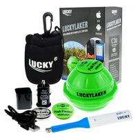 ILFF-10_EXT LUCKY Portable Wireless WIFI Fish Finder For Android & iOS 45M Depth & 70M WIFI Range, With 50M WIFI Extender, Rechargeable Battery, Smart Fish Detector with Free Neoprene Bag, for Boats, Rig, Ocean, River, Kayak for Fresh and Salt Water - Instrulife