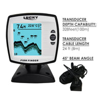 ILFF-140N1 LUCKY Fish Finder Depth Sounder Transducer 328feet(100m) with 4-level Grayscale FSTN LCD Fish Detector - Instrulife