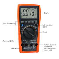 ILMU-873 Professional Digital Multimeter, Auto-& Manual-Ranging, 6000 counts, with K-Type Thermocouple/ AC DC Voltage/ DCA/ ACA/ Ohm/ Hz/ Continuity/ Frequency/ Capacitance/ Resistance/ F/C Thermometer - Instrulife