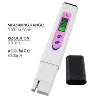 ILWQ-21 Pen-type PH Meter Digital Water Quality Tester, 0~14pH for Hydroponics Aquarium Pool Wine Cola Urine Water Tank with Clear LCD with Backlight Function, Portable Pocket Size - Instrulife