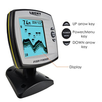 ILFF-140N1 LUCKY Fish Finder Depth Sounder Transducer 328feet(100m) with 4-level Grayscale FSTN LCD Fish Detector - Instrulife