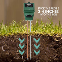 ILSO-256_glove Soil pH, Moisture & Light Meter 3 Way Tester Kit (Silver or Green with FREE Gloves), Gardening Acidity Probe Test Tool Plants Watering Quality Monitoring Checker for Garden Farm Lawn Household Indoor Outdoor - Instrulife