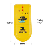 ILSM-13 3 in 1 Stud / Metal / AC Wire Detector, Handheld Wall Wood Metallic Pipe Voltage Live Scanner Finder Tracker w/ Spotlight & Groove Buzzer, for Hole Drilling Nailing Nail Construction Installation - Instrulife
