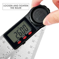 ILAF-323 Digital Angle Finder Ruler Zeroing and Locking Function Precision Tool 11-Inch / 300mm Stainless Steel 2-in-1 Angle Measuring Protractor - Instrulife