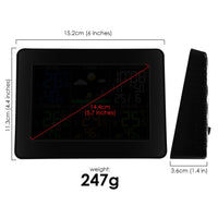 ILWS-289 Digital Wireless Weather Station Indoor Outdoor Thermometer Hygrometer with Alarm Clock, Color Large Display Temperature Monitor with Calendar and Backlight - Instrulife