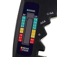 ILBT-064 / BAT-377 Battery Tester Checker C AA AAA D N 9V 1.5V Button Cell Batteries Clear Bar Graph LCD Display Pocket Size - Instrulife