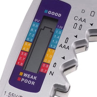 ILBT-064 / BAT-377 Battery Tester Checker C AA AAA D N 9V 1.5V Button Cell Batteries Clear Bar Graph LCD Display Pocket Size - Instrulife